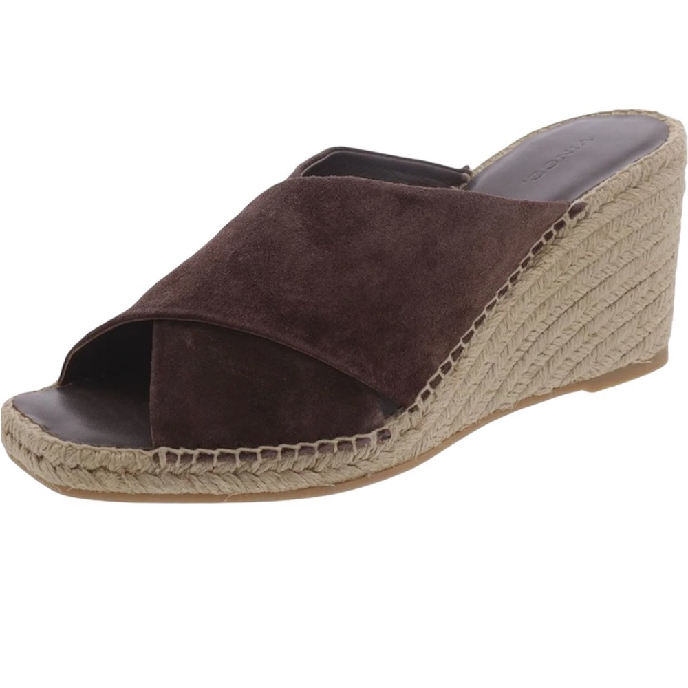 VINCE Brown Suede Wedge Sandals size 9